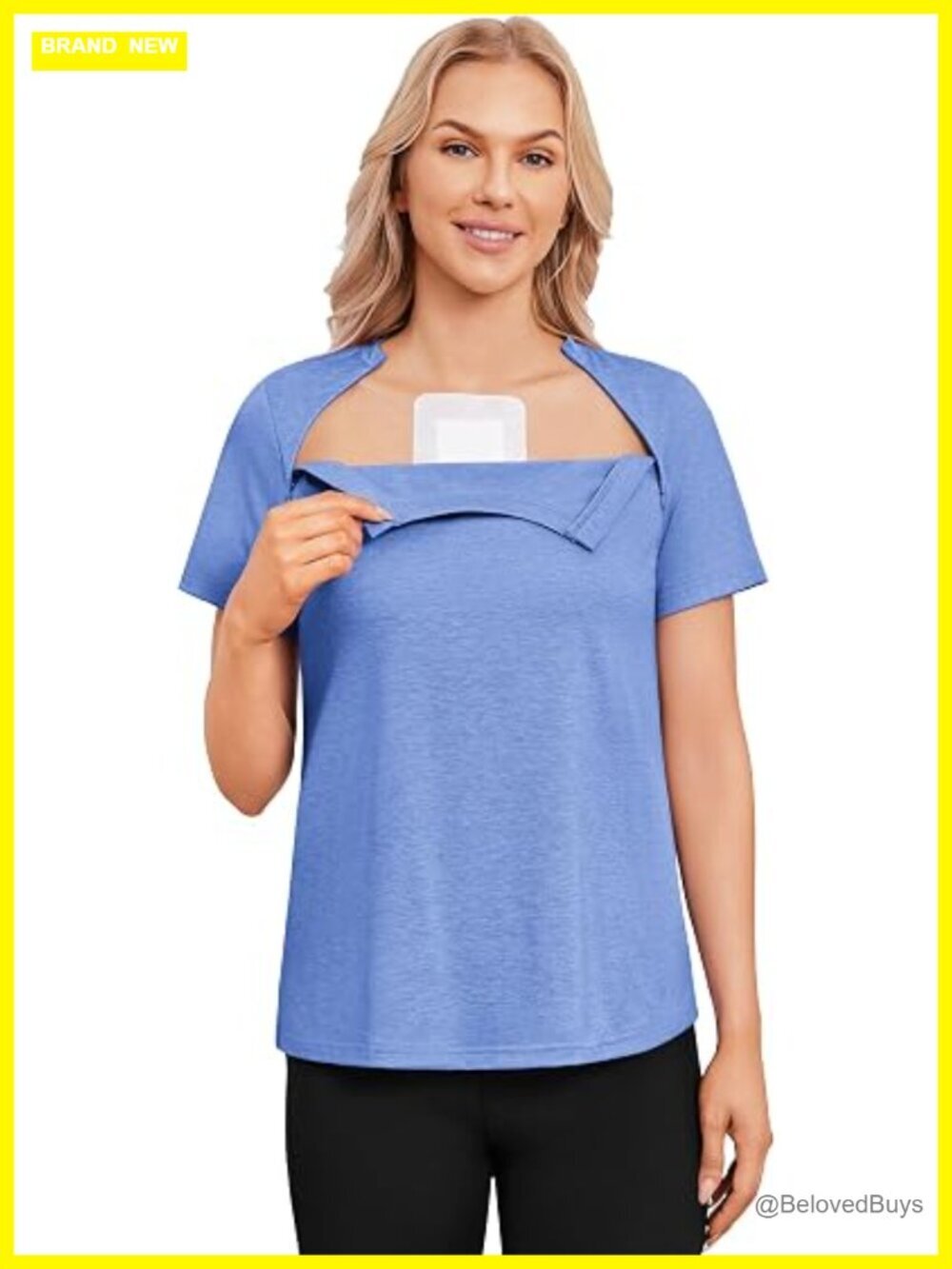 Port Access T-Shirt w/ Hidden Side Zippers - Post Surgery Adaptive Top